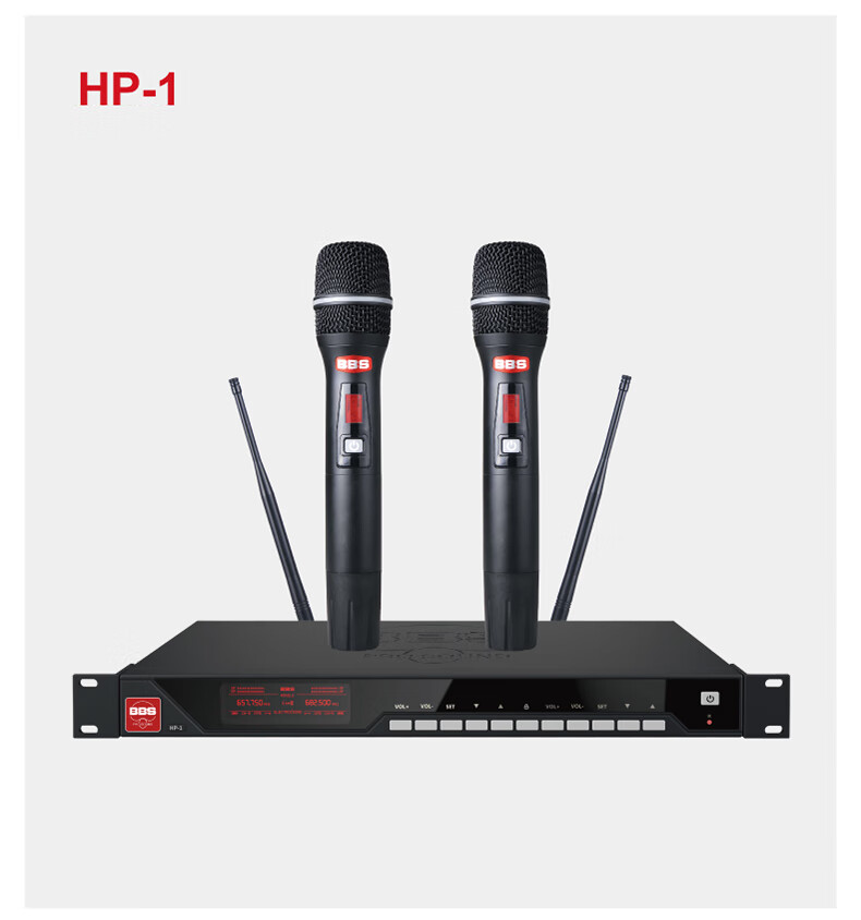 BBS娱乐话筒 HP-1 一拖二无线话筒 专业无线麦克风 真分集话筒 舞台演出会议婚庆主持1